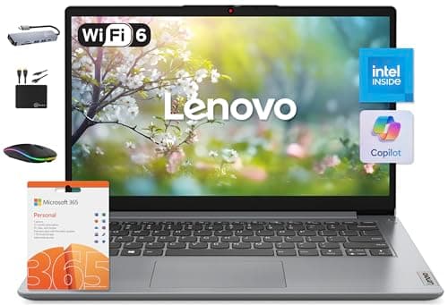 Lenovo IdeaPad 14" Laptop Computer 2025, 12GB RAM, 884GB Storage (256GB SSD +128GB eMMC +500GB Ext), Intel Core Processor, UHD Graphics, Long Battery WiFi-6, MarxsolAccessory, 1-Yr Office 365, Win 11 - Image 1