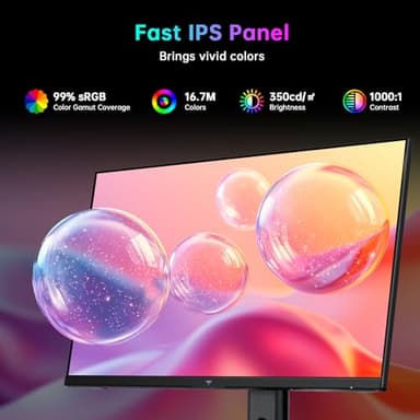 KTC 24.5 Inch 300Hz Gaming Monitor, FHD 1080P 240Hz Fast IPS Monitor, HDR, FreeSync, DisplayPort x1 HDMI x2, 119% sRGB, Height/Pivot/Tilt Adjustment, VESA Support, H25Y7 - Image 4