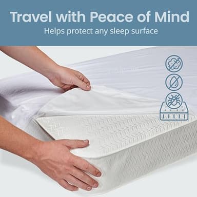 SafeRest Waterproof Crib Size Mattress Protector - Fitted with Stretchable Pockets - Machine Washable Cotton Mattress Cover for Bed - Image 9