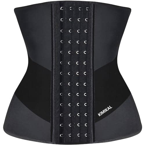 KIMIKAL Women Waist Trainer Corset Belt: Under Clothes Sport Tummy Control Long Torso Shapewear Black - Image 1