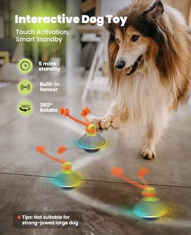Xeuch Interactive Dog Toys, Automatic Moving and Rolling Dogs Ball with Rope, Motion-Activated Wicked Ball with Voice Recording for Small Medium Pup, Stimulation Toy for Boredom Relief Blue - Image 2