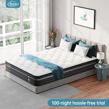 TeQsli Queen Mattress, 10 Inch Queen Mattress Hybrid, Gel Memory Foam with Queen Size Mattress in a Box & Individually Pocketed Springs for Pressure Relief - Image 5