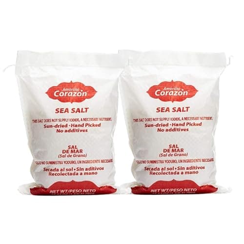 Amorcito Corazón - Coarse Sea Salt - Natural Salt from Mexico - 2-Pack (24.64 oz, 700 g Each) - Perfect for Drinks, Meat, Seafood, Dips, Desserts, Veggies, and More - Image 1