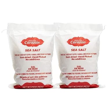 Amorcito Corazón - Coarse Sea Salt - Natural Salt from Mexico - 2-Pack (24.64 oz, 700 g Each) - Perfect for Drinks, Meat, Seafood, Dips, Desserts, Veggies, and More - Image 1