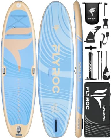 11’x35 Extra Wide Inflatable Paddle Board, 430lb Capacity Stable Paddleboard for Yoga, Stand up Paddle Board for Adults(x3), Full Coverage EVA Deck, 5 Handles, 100L Backpack, All-Round - Image 1