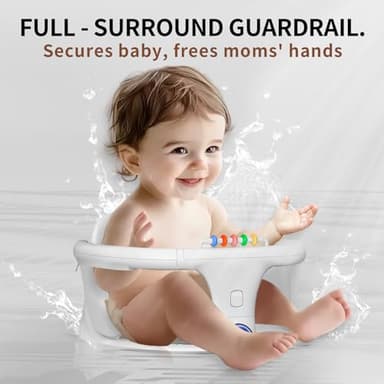Baby Bath seat for Babies Sitting up Infant Bath tub Portable sit up Seats Bathing Chair Newborn Essentials Toddler Must Haves 0-12 Months Bathtub Sink Bather Sitting Shower Support Travel Ring - Image 3