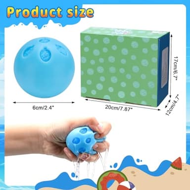 24 Pcs Reusable Water Balloons, Latex-Free Soft Silicone Water Splash Ball, Silicone Surround Ball Noctilucent Water Ball for Kids Adults Water Games Outside Summer Fun Party Water Pool Supplies - Image 3