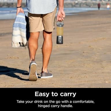Ninja Blast 16 oz. Personal Portable Blender with Leak Proof Lid and Easy Sip Spout, Perfect for Smoothies, Cordless, USB-C Rechargeable, Dishwasher Safe Parts (Renewed) (Black) - Image 2