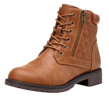 Vepose Women's Combat Ankle Boots, Comfortable Short Booties, 903 - Yellow Brown, Size 7 US - with Buckle Strap (CJY903 Yellow brown01 07) - Image 1
