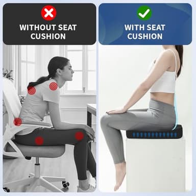 QUTOOL Orthopedic Seat Cushion and Lumbar Support Pillow for Office Chair & Car, Memory Foam with Washable Cover Ergonomic Desk Chair Cushion for Tailbone, Lower Back Pain, Sciatica Relief - Image 7