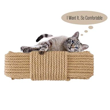 Aoneky Replacement Cat Scratching Post Sisal Rope - Hemp Rope for Cat Tree and Tower (1/4'' 164 Ft) - Image 2