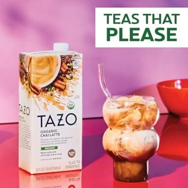 TAZO Organic Chai Latte Concentrate, Hot or Iced Black Tea, Easy-to-Serve, Everyday Lattes and Mocktails, 32 oz Carton (Pack of 2) - Image 3