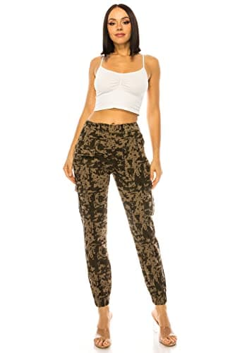 Double Denim January 5th High Waisted Cargo Joggers Pants for Women – Baggy Fleece-Lined Casual Sweatpants with Pockets Streetwear SCP-2049 Digital Camo S - Image 4