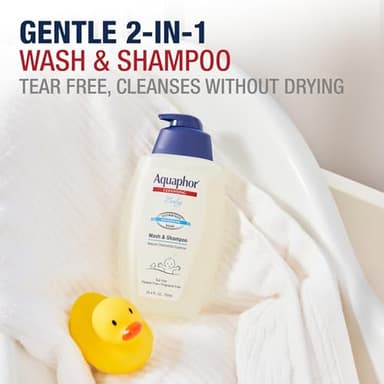 Aquaphor Baby Skin Care Essentials Gift Set with Baby Wash and Shampoo (16.9 Fl Oz) + Healing Ointment for Chapped Skin and Drool Rash (7Oz) + Diaper Rash Cream (3.5Oz), Hypoallergenic - Image 3