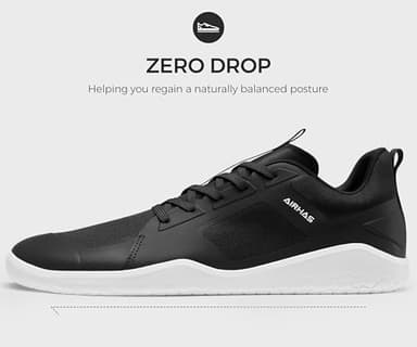 AIRHAS Men's Barefoot Shoes Zero Drop Workout Minimalist Gym Shoes for Men Deadlift Cross Training Sneakers (Black/White,10.0) - Image 3
