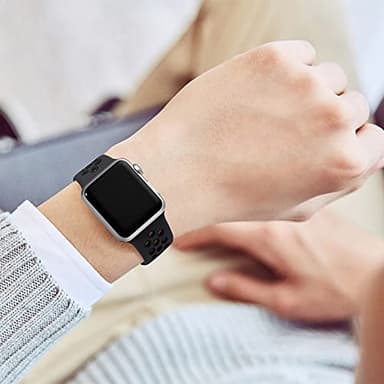 Lerobo Compatible for Apple Watch Band 44mm 45mm Series 10 11 46mm 42mm 49mm Men Women,Soft Silicone Breathable Sport Band Compatible for Apple Watch Ultra SE 3 2 for iWatch Series 9 8 7 6 5 4 3 Black - Image 5