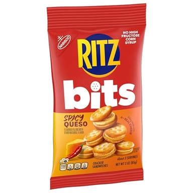 RITZ Bits Spicy Queso Cheese Sandwich Crackers, Snacks for Kids and Adults, Lunch Snacks, 12-3 oz Bags - Image 13