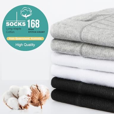 Lapulas Athletic Ankle Socks, Low Cut Cushioned Anti-Blister Running Tab Sports Socks for Men and Women 6Pairs (White, L) - Image 5