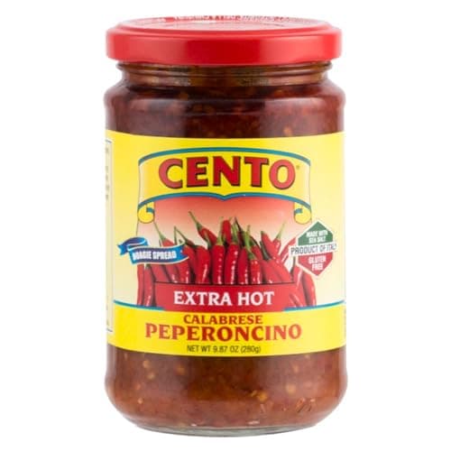 Cento Extra Hot Calabrese Peperoncino Spread, 9.87 Oz, Spicy Italian Calabrese Peppers with Oil, Vinegar and Sea Salt, Made in Italy - Image 1