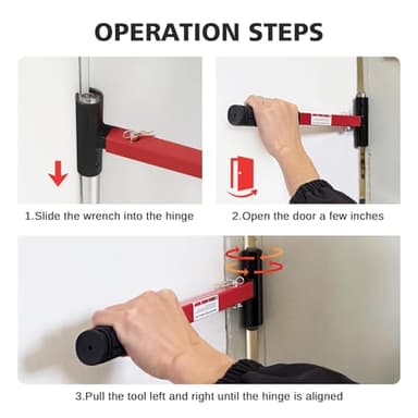 OPSOOPI 4 in 1 Door Hinge Adjustment Tool, Professional Hinge Gap Adjusting Wrench Door Hinge Adjustment Tool with Rubber Grip, Heavy Duty Hinge Bender Wrench Repair Spanner for Commercial - Image 5