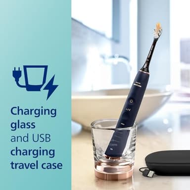 Philips Sonicare DiamondClean Smart 9750 Electric Toothbrush, Sonic Toothbrush with App, Pressure Sensor, Brush Head Detection, 5 Brushing Modes and 3 Intensity Levels, Lunar Blue, Model HX9954/74 - Image 6