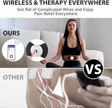 Wireless TENS & EMS Unit Back Pain Relief Massager - APP Controlled Bluetooth EMS Muscle Stimulator Machine for Back Shoulder Leg Neck Pain Relief (Black) - Image 9