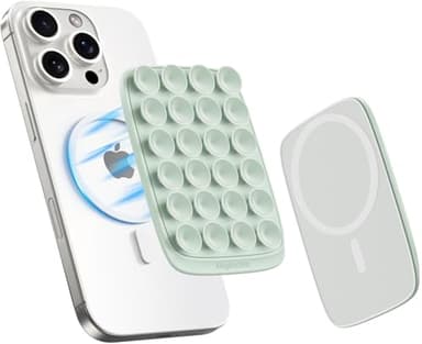 MagSuction Max Magnetic Suction Phone Mount for MagSafe, Hands-Free Phone Holder, Compatible with iPhone MagSafe Phone Case, Perfect for TikTok Videos and Selfies, Light Green - Image 1
