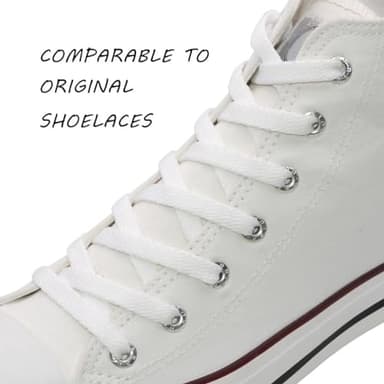 VSUDO 54" Flat White Shoe Laces for Sneakers, Shoelaces for Sneakers, Replacements Shoe Strings for Women or Men (1 Pair-White-137CM) - Image 2