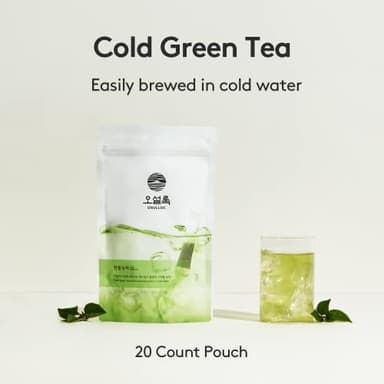 OSULLOC Cold Green Tea, Stick-Type in Pouch Package, Premium Organic Pure Tea from Jeju, 20 count, 1.41 oz, 40g - Image 2