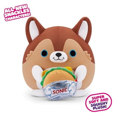 Snackles Series 2 Puppy & Sonic Burger 8 Inch Plush by ZURU, Ultra Soft Plush, Collectible Plush with Real Licensed Brands, Stuffed Animal, Giftable - Image 3