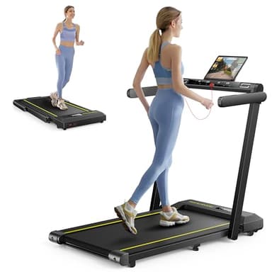 TOPUTURE Walking Pad Treadmill with 12% Incline, 4 in 1 Folding Treadmill for Home/Office with Handle Bar, 2.5HP Under Desk Treadmills Portable Walking Pad with App & Bluetooth Speaker, 0.6-10MPH - Image 1