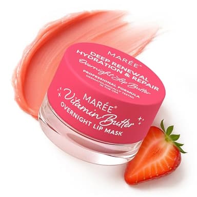 MAREE Lip Moisturizer Sleeping Mask Overnight - Moisturizing Lips Butter Balm with Hyaluronic Acid - For Very Dry Lips Care - Hidratante de Labios Care Products - Image 1
