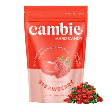 Strawberry Hard Candy Individually Wrapped – Halloween Candy Bulk with Fruit-Filled Center, 2 lbs Bon Bons for Piñata Filler, Candy Bags, Party Favors - Image 9