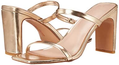 The Drop Women's Avery Square Toe Two Strap High Heeled Sandal, Gold, 9.5 - Image 6