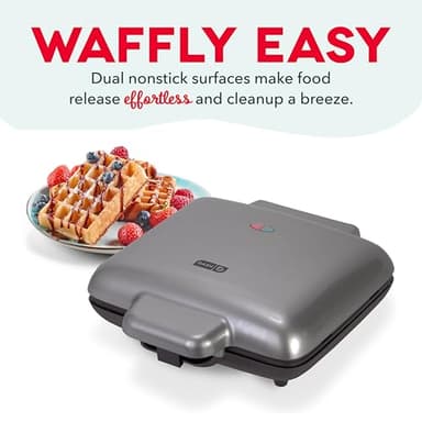 DASH Multi Mini Waffle Maker - Four 4” Waffle Molds, Nonstick Waffle Iron with Quick Heat-Up, Nonstick Surface - Perfect Mini Waffle Maker for Kids and Families, Just Add Batter - Image 4