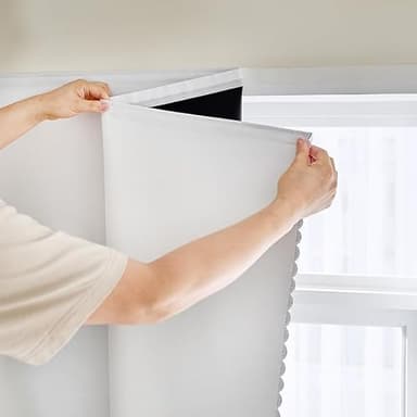 AJAZZ self Adhesive Portable 100% Blackout Curtains Simple and Easy to installBedroom Window Thermal Lnsulated Kitchen Room Darkening Black Small Drapes 1-Pack - Image 1