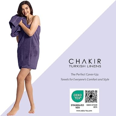 Chakir Turkish Linens | Hotel & Spa Quality 100% Cotton Premium Turkish Towels | Soft & Absorbent (4-Piece Bath Towels, Plum) - Image 3