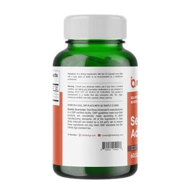 INFINITE AGE 1250mg Sea Moss Advanced Superfood Capsules, 60 Count - High-Potency, Vegan, Made in The USA - Irish Seamoss, Bladderwrack, Burdock Root - Overall Health, Immunity Support - Image 3