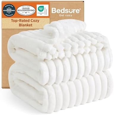 Bedsure GentleSoft King Size Blanket for Bed - Cozy Soft Blankets for Women, Cute Large Bedding Fleece Throws for Girls, Off White, 108x90 Inches - Image 3