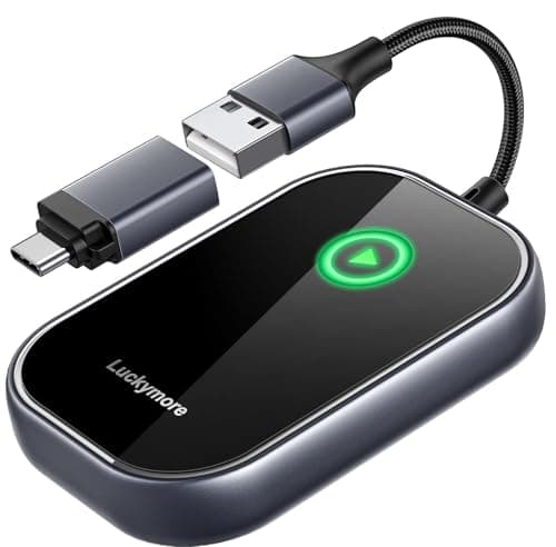 Luckymore Wireless Carplay Adapter, Converts Wired to Wireless Carplay Dongle for Plug & Play Carplay Fit for Cars from 2017 & for Apple iPhone iOS 10+ - Image 1