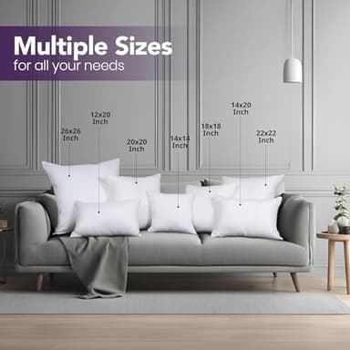 Utopia Bedding Throw Pillows Insert (Pack of 2, White) - 22 x 22 Inches Bed and Couch Pillows - Indoor Decorative Pillow - Image 2