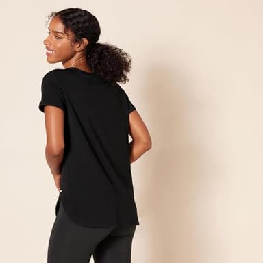 Amazon Essentials Women's Studio Relaxed-Fit Lightweight Crewneck T-Shirt, Black, X-Large - Image 3