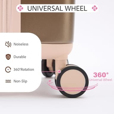 SIKIKU 20 Inch Carry On Luggage for Women, Lightweight Hardside Suitcase with 360° Spinner Wheels, TSA Lock, Durable Luggage for Travel, Titanium Gold - Image 4