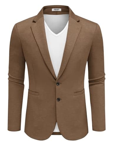 COOFANDY Mens Dress Sport Coats Casual Stylish Suit Jacket Blazer Big and Tall Brown - Image 6