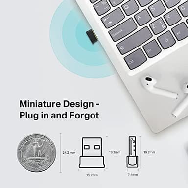 TP-Link Nano 2-in-1 USB Bluetooth WiFi Adapter AC600(Archer T2UB Nano)- Bluetooth 4.2 with 2.4G/5G Dual Band Wireless Network Adapter for Desktop PC, WPA3, Supports Windows 11,10, 8.1,8, 7 - Image 5