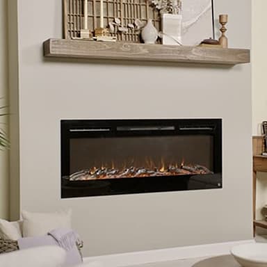 Touchstone Smart Electric Fireplace-The Sideline 50" Wide-in Wall Recessed - 30 Realistic Ember Color/Flame Options - 1,500W Heater w/Thermostat - Log & Crystal Hearth Options - Alexa/WiFi Enabled - Image 2