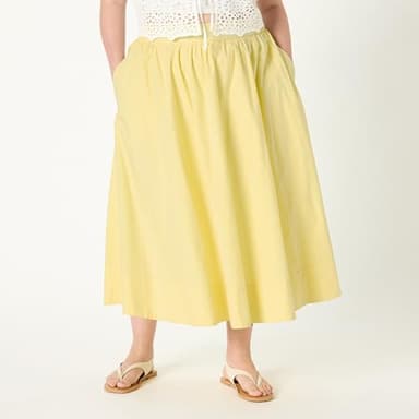 The Drop Women’s Arlo Full Maxi Cotton Skirt, Pale Banana, L - Image 5