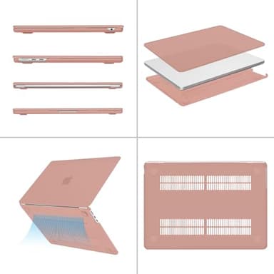 MOSISO Compatible with MacBook Air 13 inch Case 2025 2024 2023 2022 Release M4 A3240 M3 A3113 M2 A2681, Protective Plastic Hard Shell Cover Compatible with MacBook Air 13.6 inch Case, Salmon Pink - Image 5