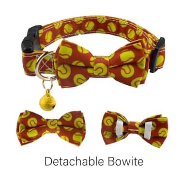 Yizepet Dog Collar with Bow Tie- Adjustable pet Collar for Dogs with Plastic Buckle Collar, Stylish Pattern for Small Medium or Large Boy and Girl Dog and Cat - Image 2