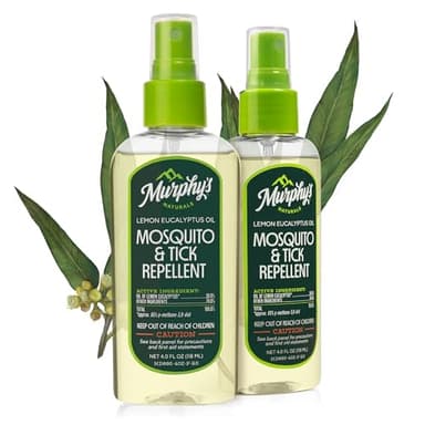 Murphy's Naturals Mosquito & Tick Bug Repellent Spray, Oil of Lemon Eucalyptus for Skin + Outdoor Gear, DEET-Free, 4 Ounce Pump, 2-Pack - Image 1